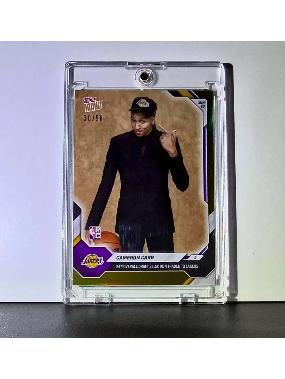 Cameron Carr Rookie 2026-27 Topps NBA Draft #CCAR Gold Foil 30/50 Card LA Lakers